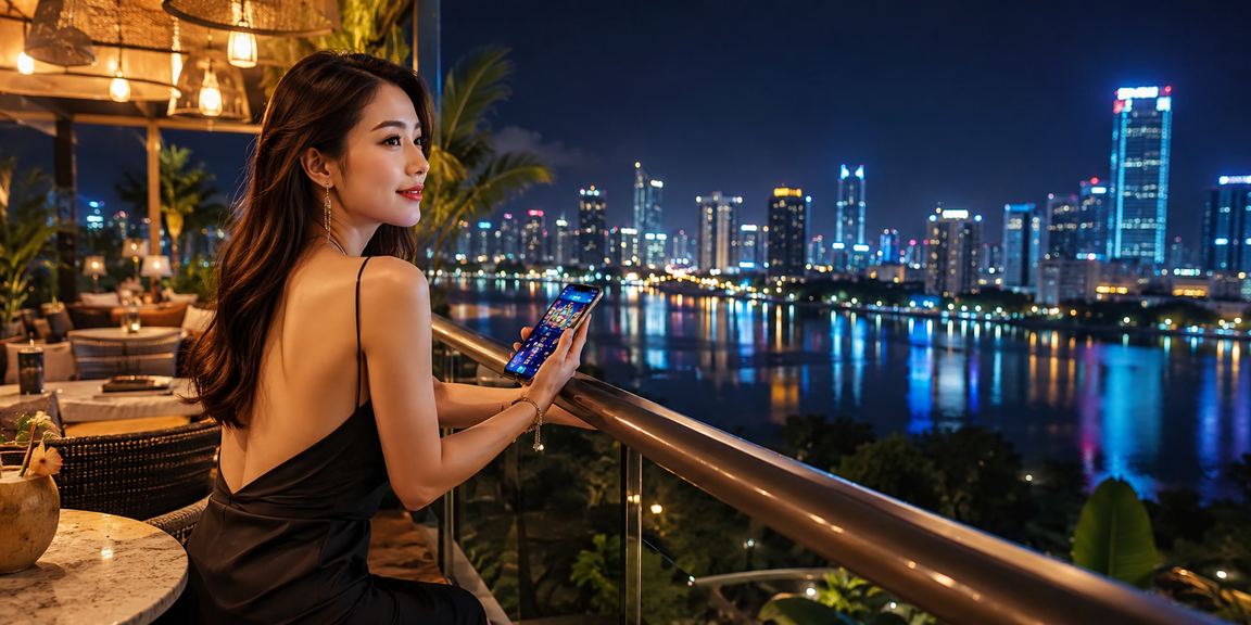 Người dùng Hà Nội xem thông tin tiền thưởng cashback tại quán cà phê buổi sáng